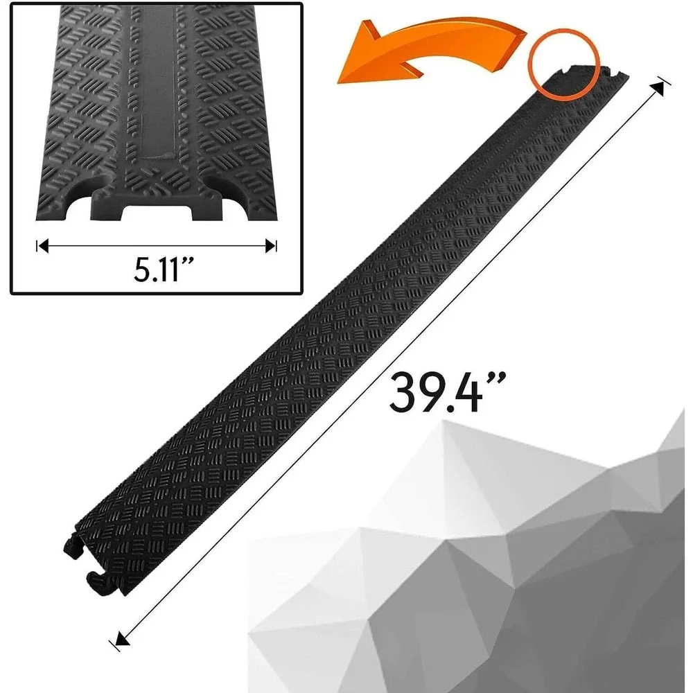Pyle Durable Cable Ramp Protective Cover, Supports 11000lbs, 39.4” x 5.11” x 0.7